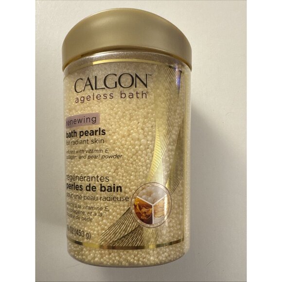 Calgon Ageless Renewing Bath Pearl Vitamin E, Collagen & Pearl Powder 16 Oz J20 - Picture 1 of 2
